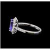 Image 3 : 14KT White Gold 1.43 ctw Tanzanite and Diamond Ring