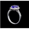 Image 4 : 14KT White Gold 1.43 ctw Tanzanite and Diamond Ring