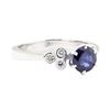 Image 1 : 1.44 ctw Sapphire and Diamond Ring - 18KT White Gold