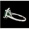 Image 3 : 3.94 ctw Emerald and Diamond Ring - 14KT White Gold