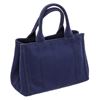 Image 4 : Prada Dark Blue Canvas Small Canapa Tote Bag