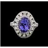 Image 2 : 5.00 ctw Tanzanite and Diamond Ring - 14KT White Gold