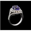 Image 4 : 5.00 ctw Tanzanite and Diamond Ring - 14KT White Gold