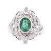 Image 2 : 1.54 ctw Emerald and Diamond Ring - 14KT White Gold