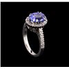 Image 4 : 2.41 ctw Tanzanite and Diamond Ring - 14KT White Gold