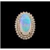 Image 2 : 16.01 ctw Opal and Diamond Ring - 14KT Rose Gold