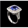 Image 4 : 3.96 ctw Tanzanite and Diamond Ring - 14KT White Gold