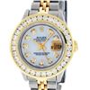 Image 1 : Rolex Ladies 2 Tone 14K MOP 2 ctw Diamond Datejust Wristwatch With Wooden Watch