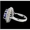 Image 3 : 5.79 ctw Tanzanite and Diamond Ring - 14KT White Gold