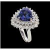 Image 4 : 5.79 ctw Tanzanite and Diamond Ring - 14KT White Gold