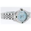 Image 3 : Rolex Ladies Stainless Steel Sky Blue Diamond & Emerald Datejust Wristwatch
