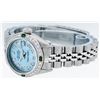 Image 4 : Rolex Ladies Stainless Steel Sky Blue Diamond & Emerald Datejust Wristwatch