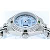 Image 6 : Rolex Ladies Stainless Steel Sky Blue Diamond & Emerald Datejust Wristwatch