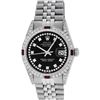 Image 2 : Rolex Mens Stainless Steel Diamond Lugs & Ruby Datejust Wristwatch