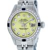 Rolex Ladies Stainless Steel Yellow Diamond & Sapphire Datejust Wristwatch