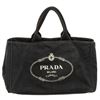 Image 1 : Prada Dark Blue Canvas Large Canapa Tote Bag