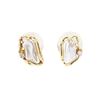 Image 1 : 0.10 ctw Diamond and Freshwater Pearl Earrings - 14KT Yellow Gold