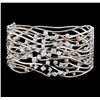 1.45 ctw Diamond Bangle Bracelet - 14KT Rose and White Gold