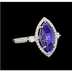 14KT White Gold 2.66 ctw Tanzanite and Diamond Ring