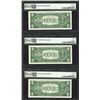 Image 2 : Lot of (3) Consecutive 1957A $1 Silver Certificate Notes PMG Gem Uncirculated 66