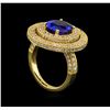 Image 4 : 14KT Yellow Gold 3.40 ctw Tanzanite and Diamond Ring