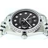 Image 3 : Rolex Mens Stainless Steel Slate Black Diamond & Sapphire Datejust Wristwatch