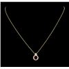 Image 1 : 14KT Yellow Gold 2.12 ctw Rubellite and Diamond Pendant With Chain