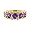 Image 2 : 1.70 ctw Amethyst and Diamond Ring - 14KT Yellow Gold