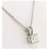 Image 3 : 14k White Gold 0.55 ctw Round F SI1 Diamond Solitaire Pendant w/ Cable Chain