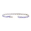 Image 3 : 10.92 ctw Tanzanite and Diamond Bracelet - 14KT White Gold