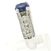 Image 4 : 14k White Gold 2.50 ctw FINE Tanzanite Solitaire Round Diamond Open Milgrain Rin