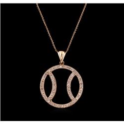 1.00 ctw Diamond Basketball Pendant With Chain - 14KT Rose Gold