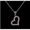 0.30 ctw Diamond Heart Pendant With Chain - 14KT White Gold