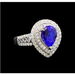 14KT White Gold 2.35 ctw Tanzanite and Diamond Ring