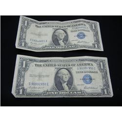 (2) 1935 F One Dollar Silver Certificates
