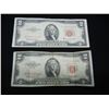 Image 1 : 1953 B and C  Red Seal Two Dollar Note, (2) Total