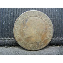 1855 Napoleon Era French Five Centimes