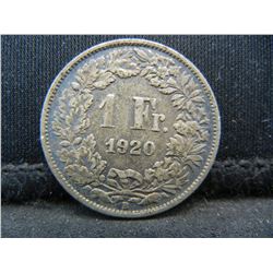 1920 Helvetia One Franc