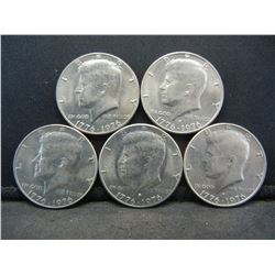 (5) 1976 Bicentennial Kennedy Half Dollars, Some Mint Marks