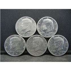 (5) 1971 Kennedy Half Dollars, Some Mint Marks