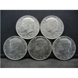 (5) 1972 Kennedy Half Dollars, Some Mint Marks