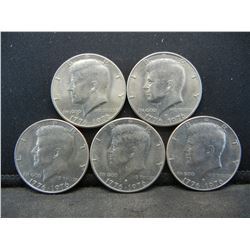 (5) 1976 Bicentennial Kennedy Half Dollars, Some Mint Marks