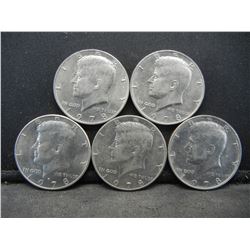 (5) 1978 Kennedy Half Dollars, Some Mint Marks