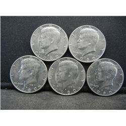 (5) 1980 Kennedy Half Dollars, Some Mint Marks