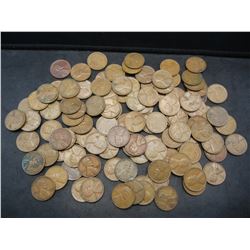 Lot of (100) Plus 40's and 50's Lincoln Wheat Cents