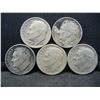 Image 1 : (5) Roosevelt Dimes, 50's, Some Mint Marks