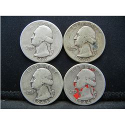 (4) 1944 Washington Quarters
