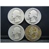 Image 1 : (2) 1940, (2) 1941 Washington Quarters