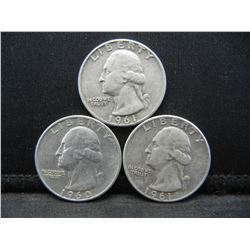 1960, (2) 1961 Washington Quarters