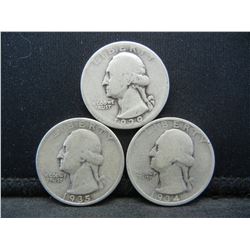 1934, 35, 39 Washington Quarters